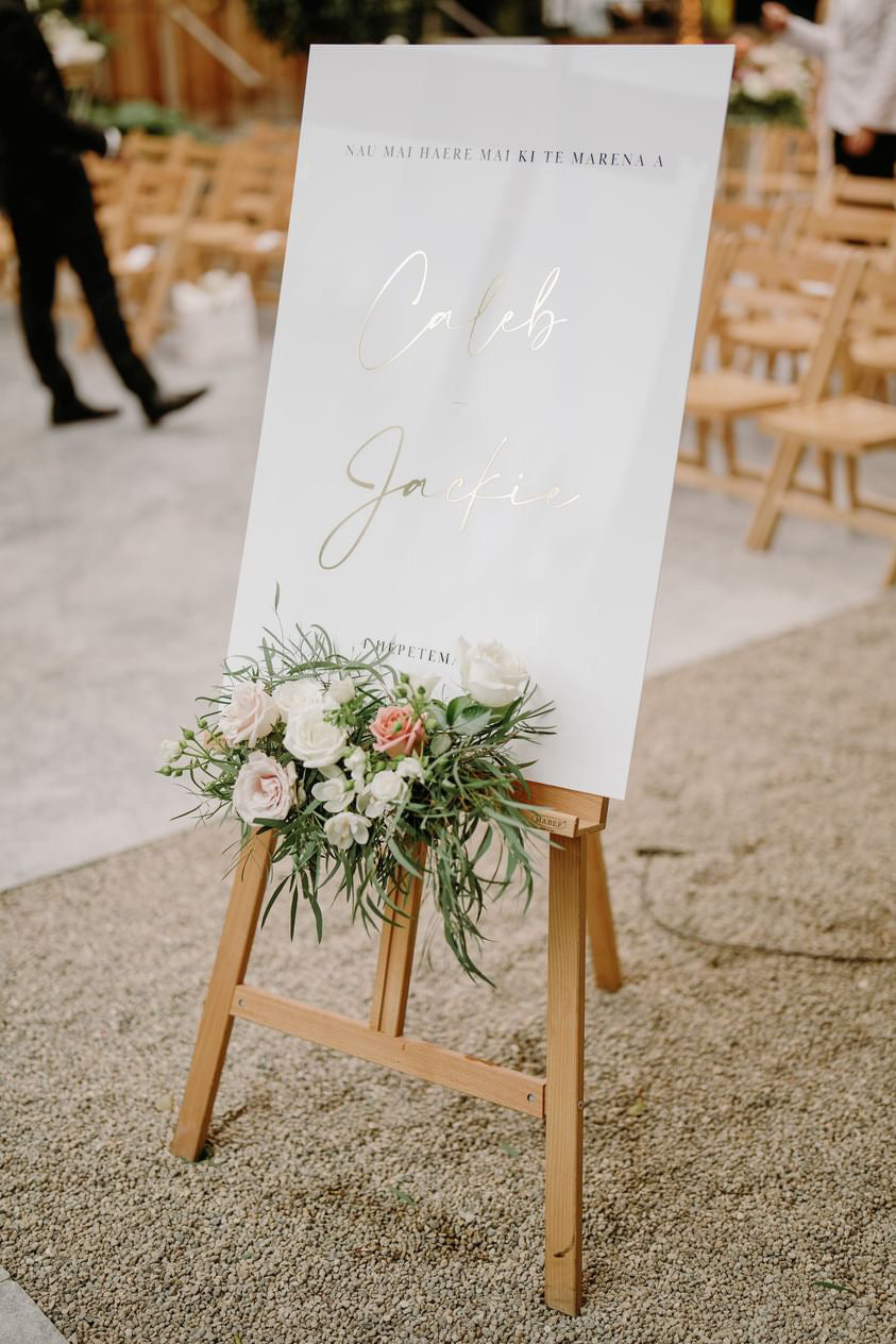 wedding welcome sign, welcome sign, wedding signage, wedding signs, wedding signs auckland, wedding signage auckland, cara welcome sign